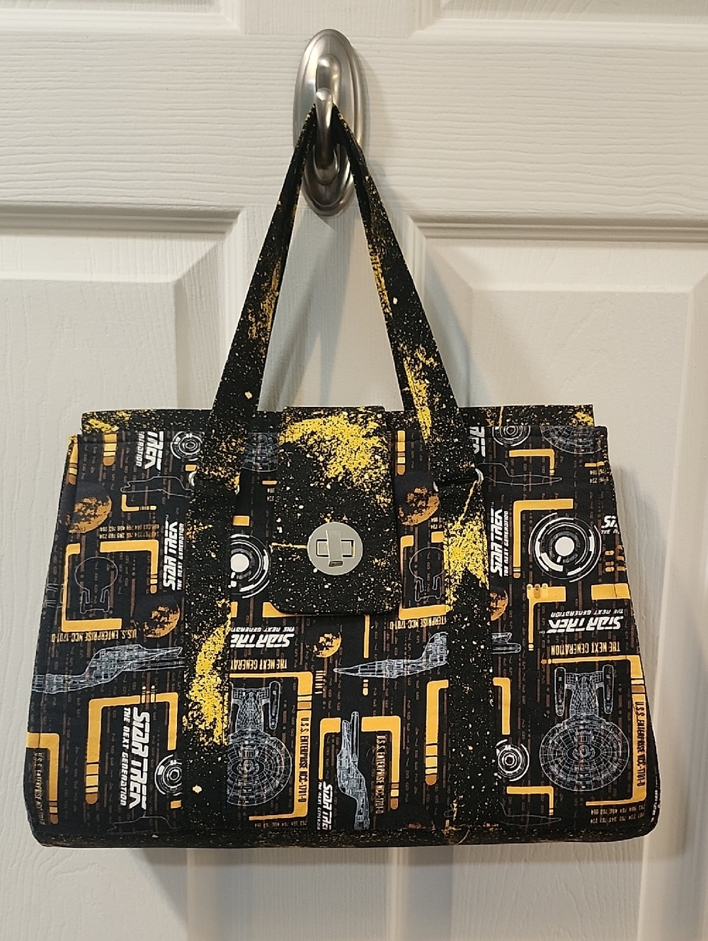 Star Trek Themed Black & Yellow Graphic Tote